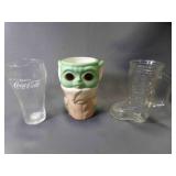 Grogu Ceramic Mug, Clear Coca-Cola Drinking Glass Grogu Ceramic Mug, Clear Coca-Cola Drinking Glass