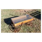 WOODEN WAGON W/GLASS TOP, 38
