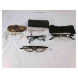 Vintage eye glasses and cases