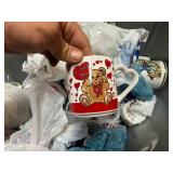 2 containers- misc. glass jars & mugs