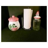 Watermelon Canister, Snowman Glass Canister,