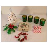 White Ceramic light up Christmas Tree, votive cups