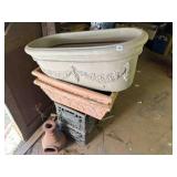 Planters, Baskets, small chimenea