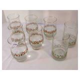 8-Holly Berry Glass Water Tea Glasses-Christmas