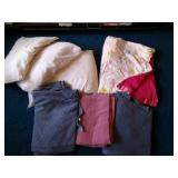 3 cotton blankets, picnic throw, 3 pillows