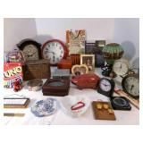 Clocks, Hot Air Balloon lamp, Trinket boxes