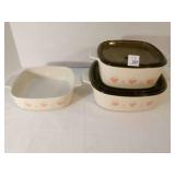 Corning Ware Forever Yours Hearts-3 casseroles