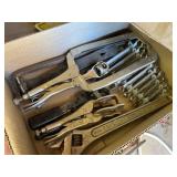 Assorted wrenches, vise grips, pry bars, etc..