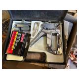 Screwdrivers, soldering gun, staple gun