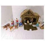 9 pc Vintage Nativity Set-some pcs are glued in