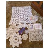 13 Crochet or quilted doilies