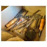 Leather working tools, lock, bowl