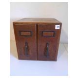 Antique 2 Drawer Card File Cabinet Box Oak?