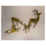 4 Brass Reindeer Deer