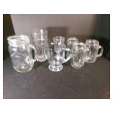 Glass mugs cups, drinking glasses