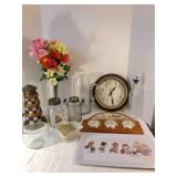 Glass Pitcher, Barometer, Clock, Lighthouse light