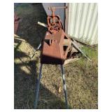 Old pipe vise on stand