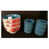 3 larger Cereal Bowls 6 Ice Cream bowls/Custard