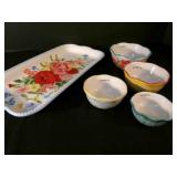 Cute Measuring Bowls & Bread Plate by Pioneer