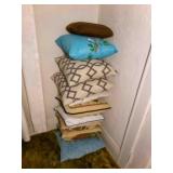 10 Throw Pillows-largest is 18"by 18"