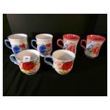 6 Pioneer Woman Coffee Cups Mugs