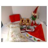 Christmas Stocking, potholders, towel