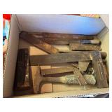 Files, squares, hammer