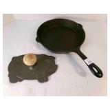 Cast Iron Skillet Kirby & Allen 10", Bacon Press