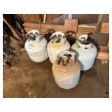 4- 5 gallon propane tanks