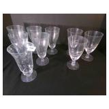 Vintage Stemmed Water Glasses-Etched
