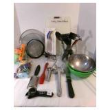 Strainers, chip clips, Fridge magnets, Utensil Jar