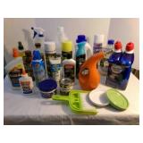Cleaning supplies-most are full to half full
