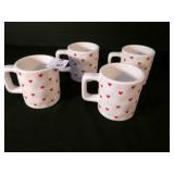 4 Espresso Hearts mugs by Blue Harbor Valentine