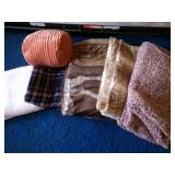 5 Fleece Throws-very good condition, pillow