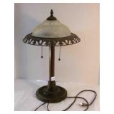 Piano Lamp-Powers on, metal & Glass 20" tall