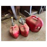 3 Fuel containers- 1- 5 gal, 2- 2 gal