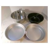 2-9" Wilton Cake pans, Bundt Pan, Angel food cake