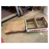 Vintage 7-Up box & wood box