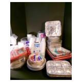 Foil Pans, Styrofoam Foam Cups, Napkins, Plates
