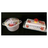 Covered Butter Dish & mini Lidded Casserole by