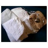 3 mattress pads, comforter, bed skirt--twin