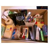 Office Desk supplies-pens, electric sharpener