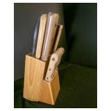 Faberware Knife block, most knives are Faberware