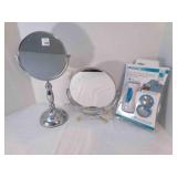 2 Standing Mirrors-regular side & magnified