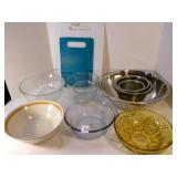 Serving bowls, glass, stainless steel bowls,