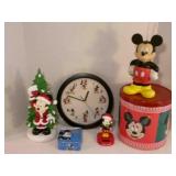 Mickey Mouse clock, resin dï¿½cor tree, Big Sipper