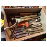 Hammers, vise grips, wrenches, assorted tools