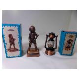 2 Die Cast Metal Pencil Sharpeners Bronze Antique