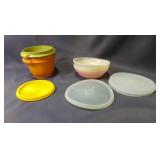 3 Tupperware Cereal Bowls with 3 Lids - 2 Fall