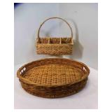 Wicker Basket Table Tray & Woven Divided Vietnam